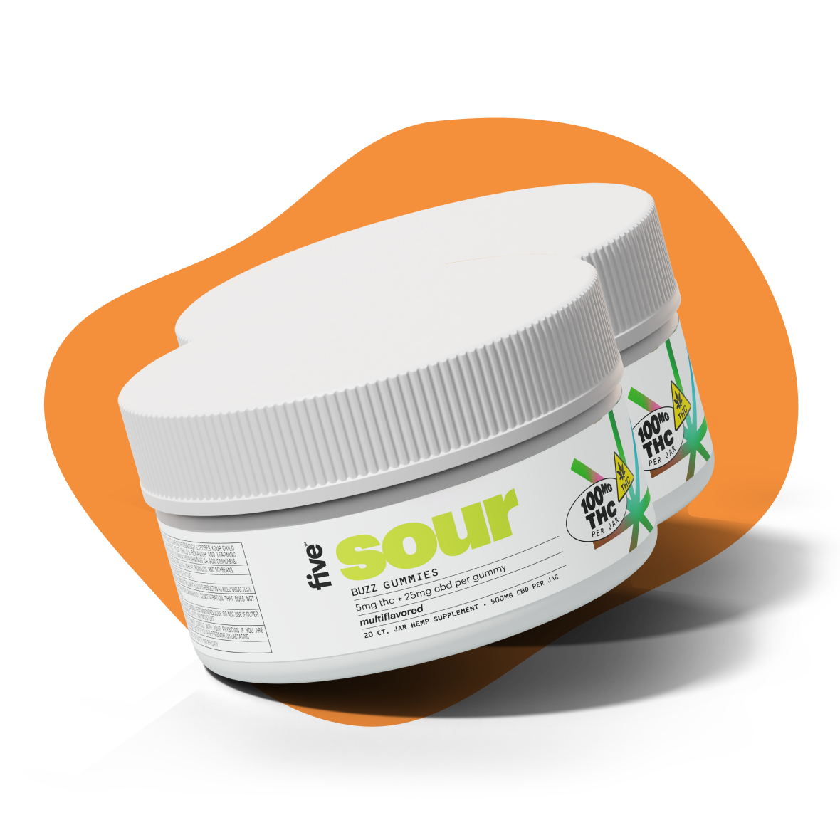 Two jars of Sour Buzz THC Gummies