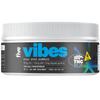 Container of The Vibes product with text: The vibes, 100% THC, 100mg THC, 10mg THC per serving