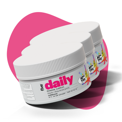 Three jars of Daily microdose  2 mg THC Gummies