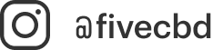 Instagram logo followed by the handle @fivecbd